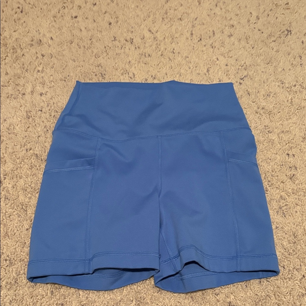 90 Degree By Reflex High Waist  Blue Shorts